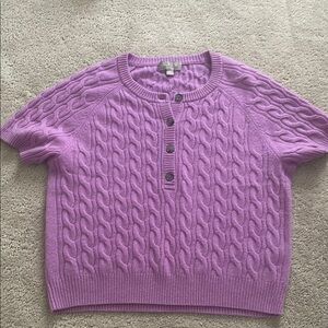 J. Crew Purple Cable Knit Cashmere